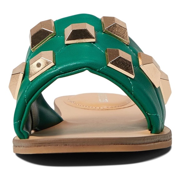 Marc Fisher Green Gold Stud Slide Sandals 8 BRAND NEW - Picture 7 of 8